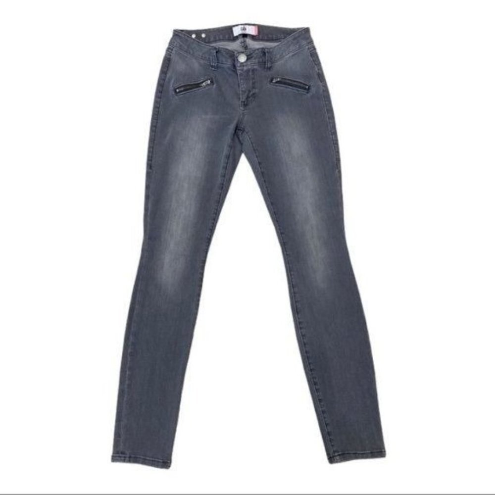 Cabi Gray Skinny Low Rise Stretchy Jeans Size 2 - Picture 2 of 9